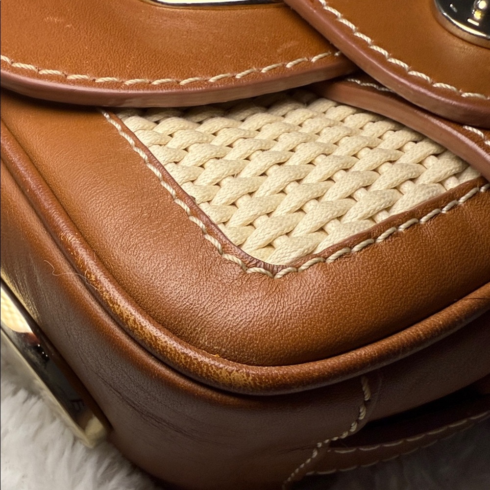 Bally Brown and Cream Woven Shoulder bag - Picture 7 of 15